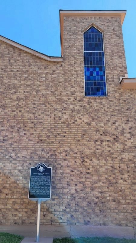 The Corinth Missionary Baptist Church Marker along the west wall of the church image. Click for full size.