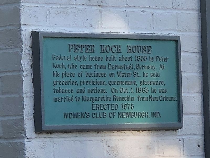 Peter Koch House Marker image. Click for full size.