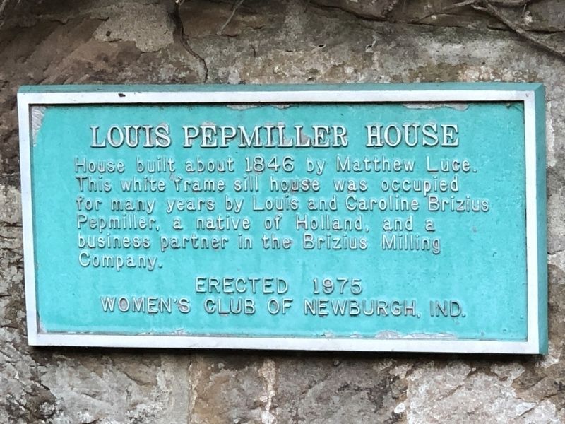 Louis Pepmiller House Marker image. Click for full size.