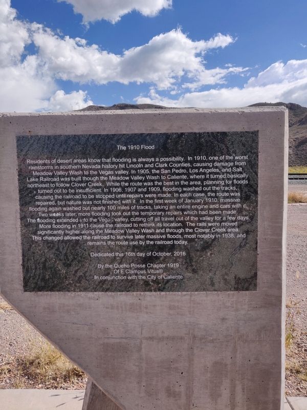 The 1910 Flood Marker image. Click for full size.