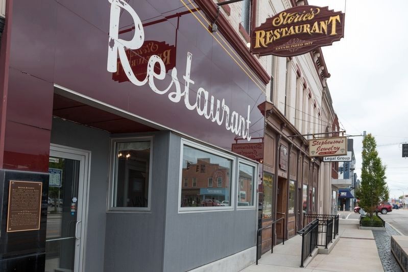 Reiter Building Marker at Storie�s Restaurant image. Click for full size.