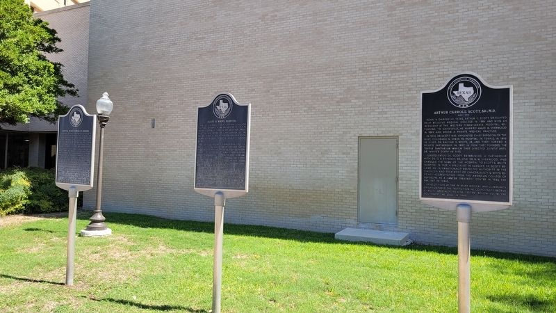 The Scott & White Hospital Marker is the middle marker. Click for full size. The Scott & White Hospital Marker is the middle marker image. Click for full size.