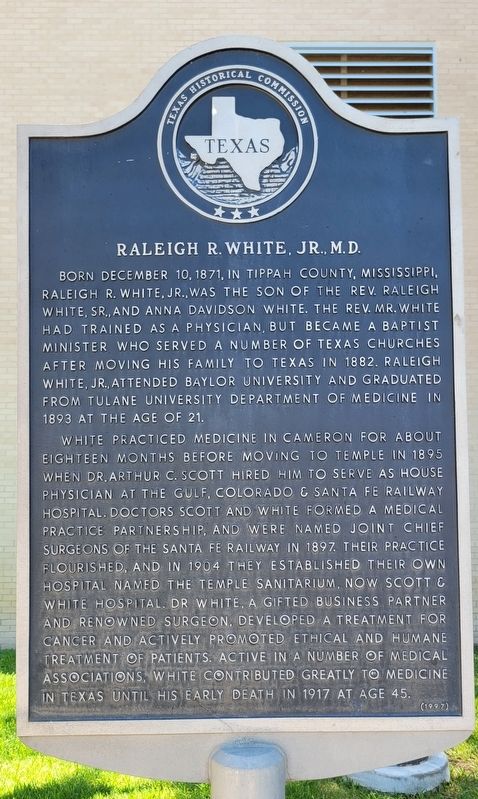 Raleigh R. White, Jr., M.D. Marker image. Click for full size.