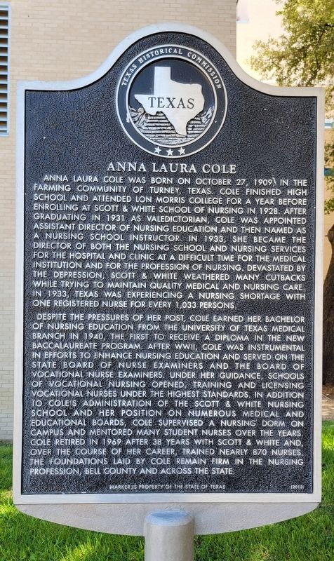Anna Laura Cole Marker. Click for full size. Anna Laura Cole Marker image. Click for full size.
