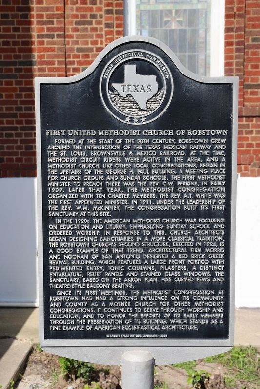 First United Methodist Church of Robstown Marker image. Click for full size.
