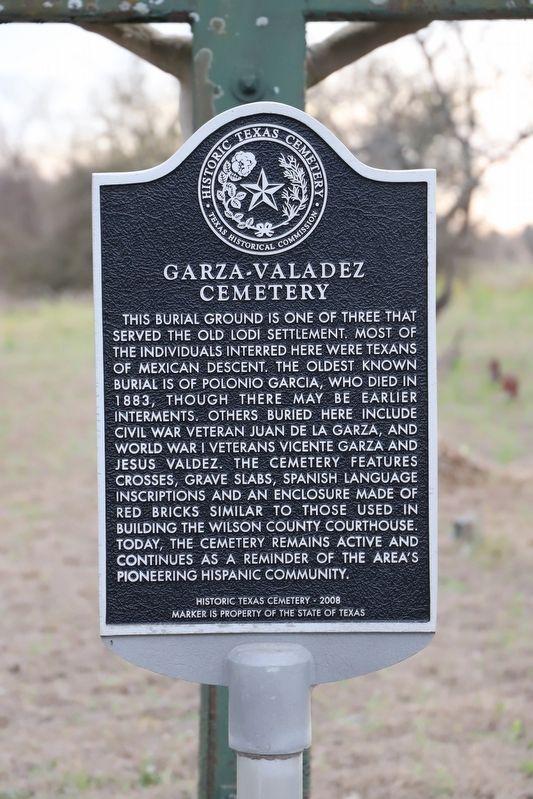 Garza-Valadez Cemetery Marker image. Click for full size.