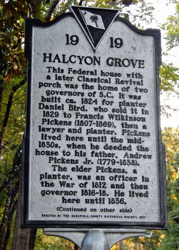 Halcyon Grove Marker (<i>north side</i>). Click for full size. Halcyon Grove Marker (<i>north side</i>) image. Click for full size.
