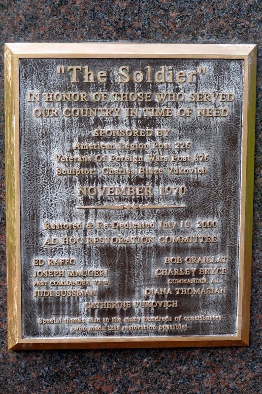 "The Soldier" plaque image. Click for full size.
