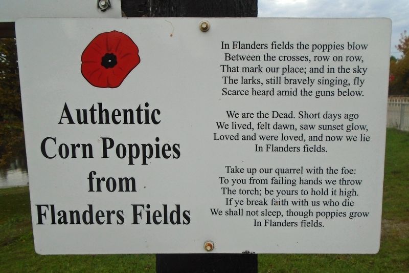 Legion Riders Memorial Park In Flanders Fields Marker image. Click for full size.