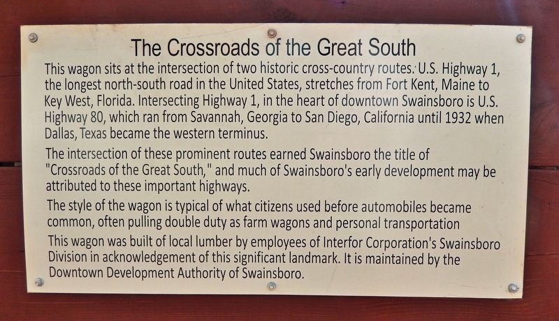 The Crossroads of the Great South Marker image. Click for full size.