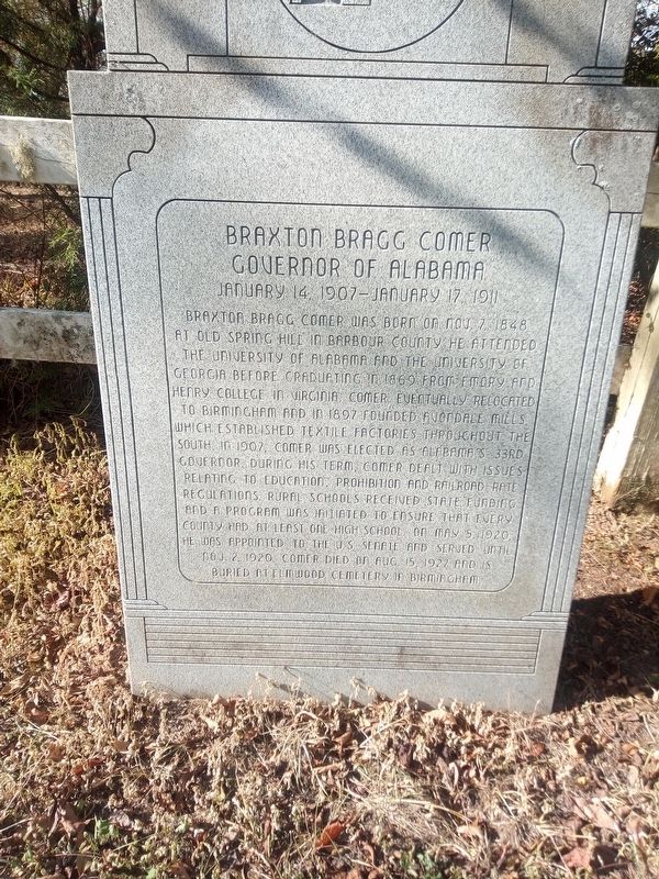 Braxton Bragg Comer Marker image. Click for full size.