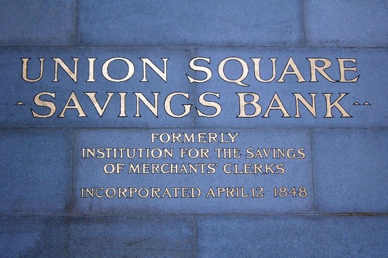 Union Square Savings Bank Marker image. Click for full size.