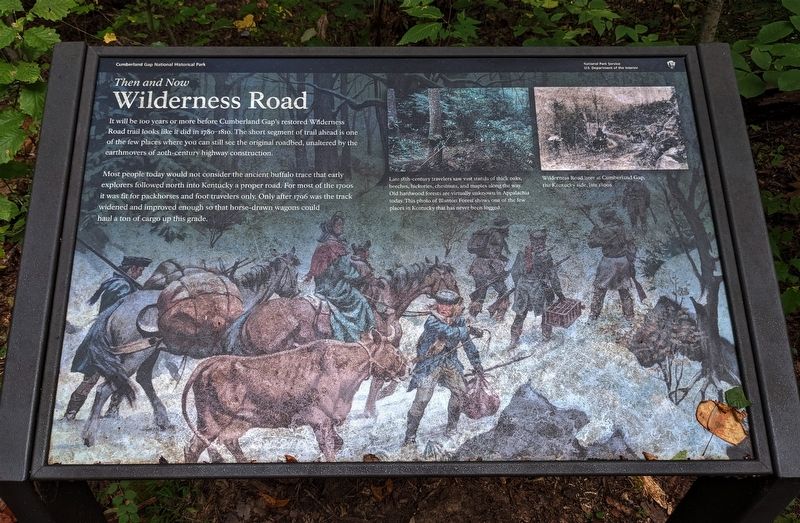 <i>Then and Now</i>  Wilderness Road Marker image. Click for full size.