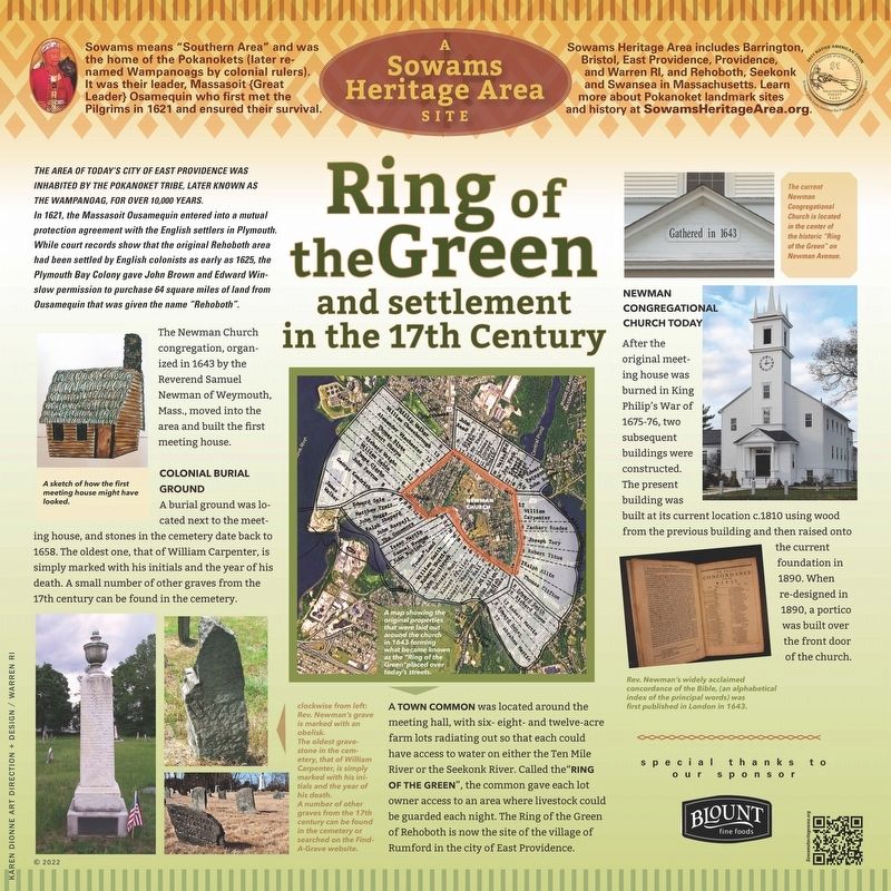 Ring of the Green and settlement in the 17th Century Marker image. Click for full size.