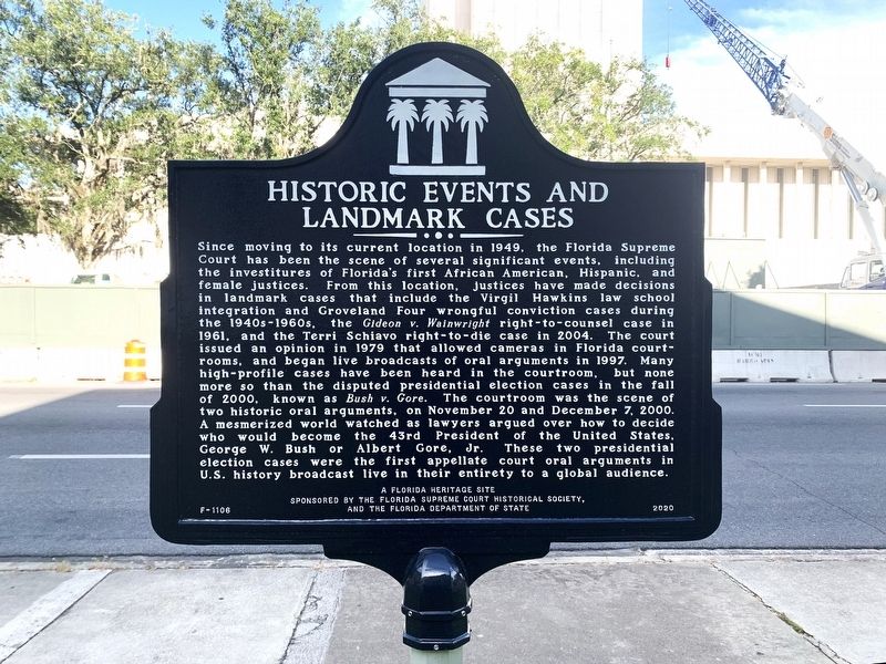 Historic Events and Landmark Cases side of Marker image. Click for full size.