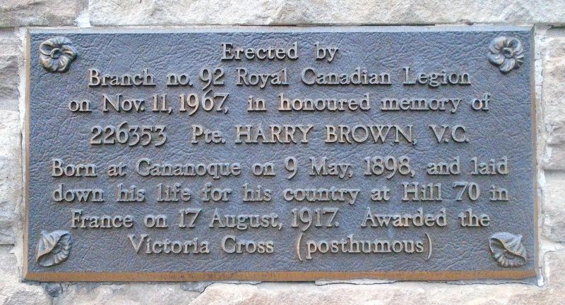 Pte. Harry Brown, V.C. Marker image. Click for full size.