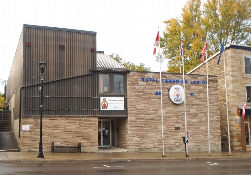 Pte. Harry Brown, V.C. Marker on Royal Canadian Legion Branch 92 image. Click for full size.