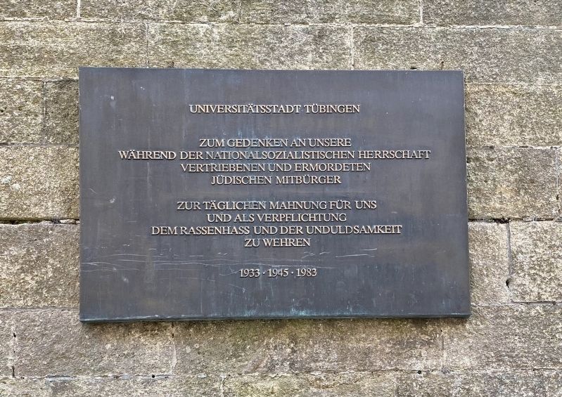 University of Tbingen Holocaust Memorial image. Click for full size.