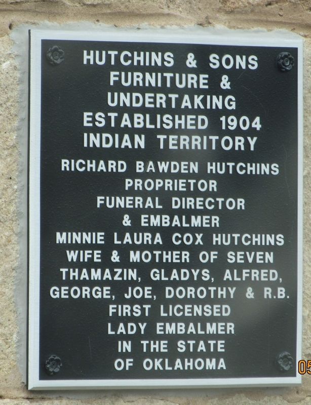 Hutchins & Sons Furniture & Undertaking Marker image. Click for full size.
