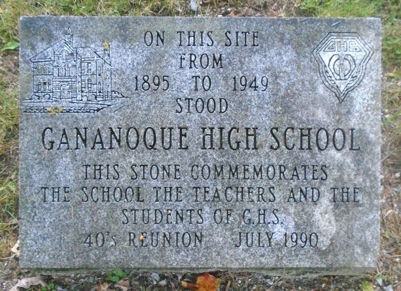 Site of Gananoque High School Marker image. Click for full size.