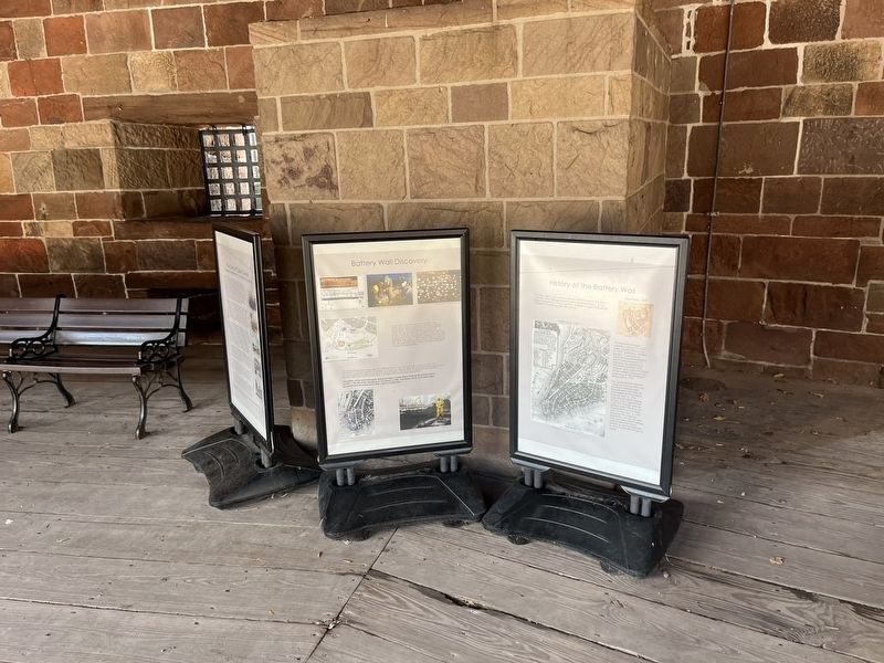 Markers inside of Castle Clinton. Click for full size. Markers inside of Castle Clinton image. Click for full size.