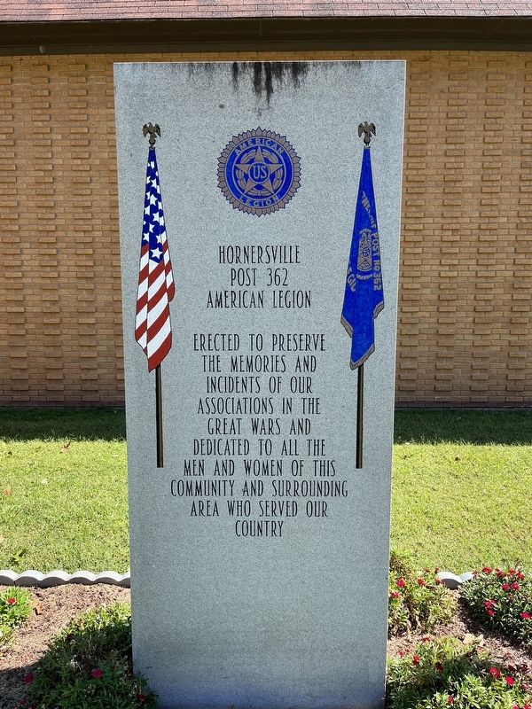 Hornersville Veterans Memorial image. Click for full size.
