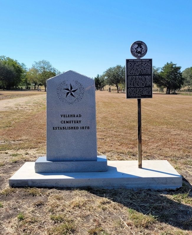 SPJST Velehrad Cemetery Marker. Click for full size. SPJST Velehrad Cemetery Marker image. Click for full size.