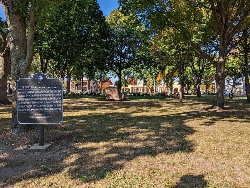 The First Lincoln-Douglas Debate Marker image. Click for full size.