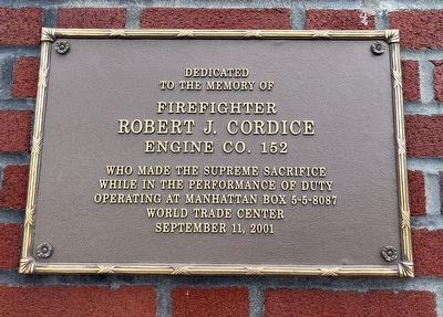 Firefighter Robert J. Cordice Marker image. Click for full size.