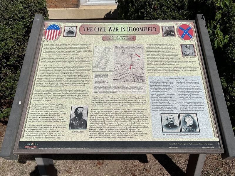 The Civil War in Bloomfield Marker image. Click for full size.