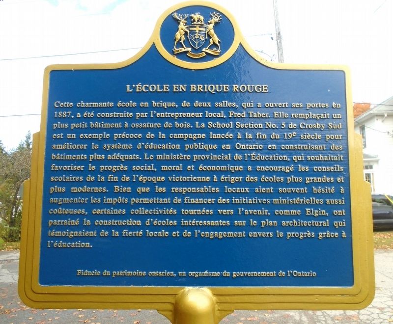 The Red Brick School / L'�cole en Brique Rouge Marker image. Click for full size.
