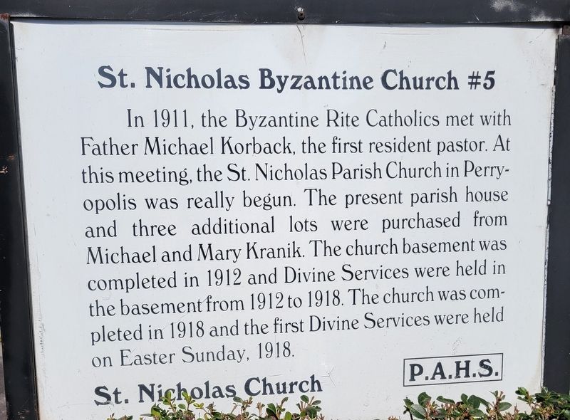 St. Nicholas Byzantine Church Marker. Click for full size. St. Nicholas Byzantine Church Marker image. Click for full size.