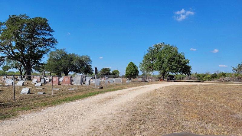 The view of the Saturn Cemetery Marker from the driveway image. Click for full size.