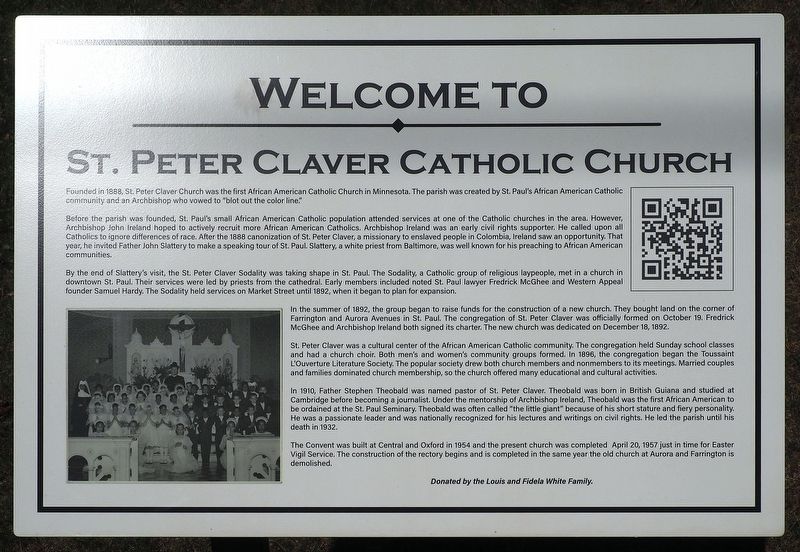 Welcome to St. Peter Claver Catholic Church Marker image. Click for full size.