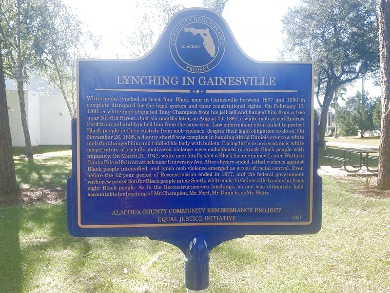 Lynching in Gainesville marker image. Click for full size.