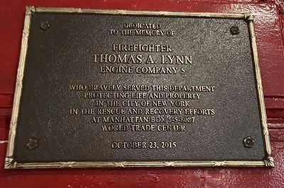 Firefighter Thomas A. Lynn Marker. Click for full size. Firefighter Thomas A. Lynn Marker image. Click for full size.