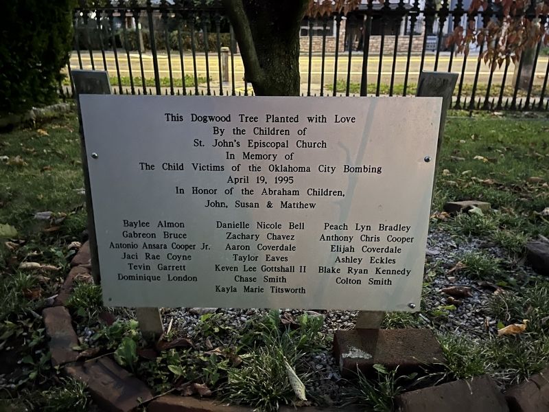 In Memory of The Child Victims of the Oklahoma City Bombing Marker image. Click for full size.