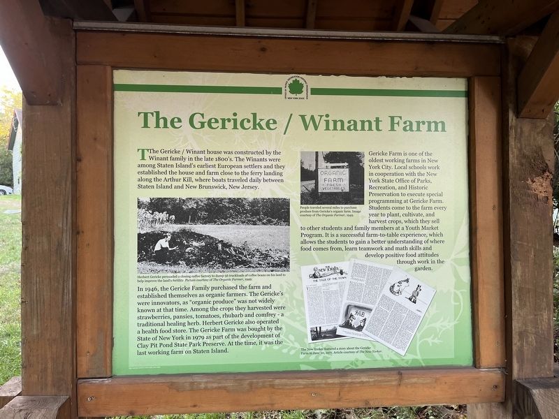 The Gericke / Winant Farm Marker image. Click for full size.