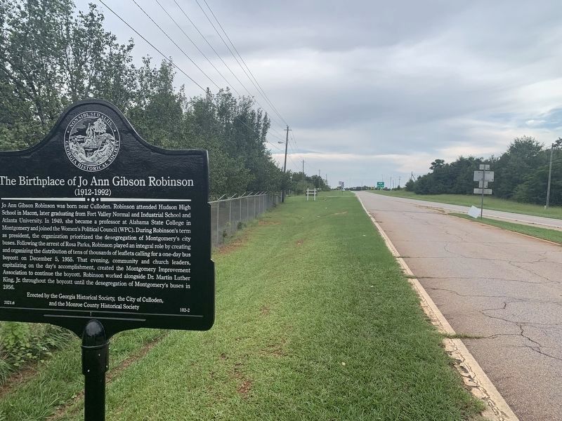 The Birthplace of Jo Ann Gibson Robinson Marker looking north image. Click for full size.