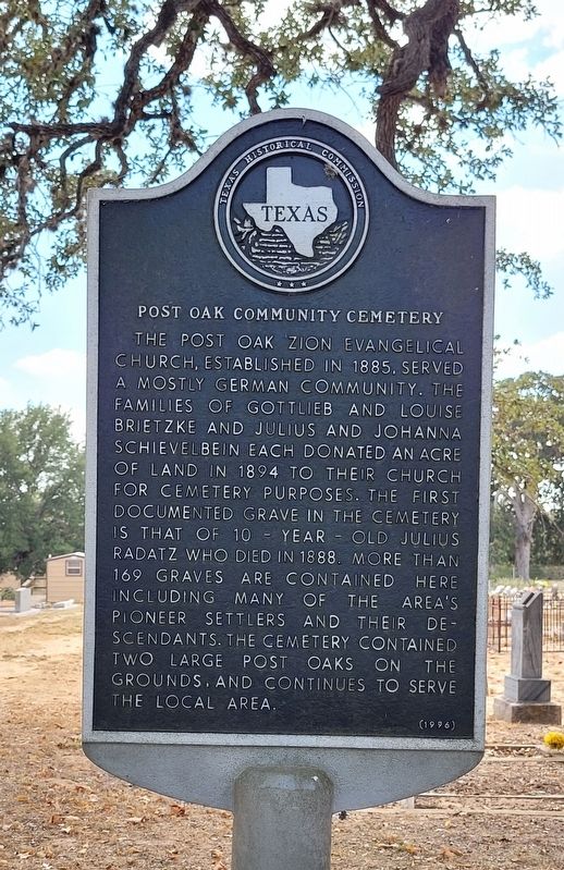Post Oak Community Cemetery Marker image. Click for full size.