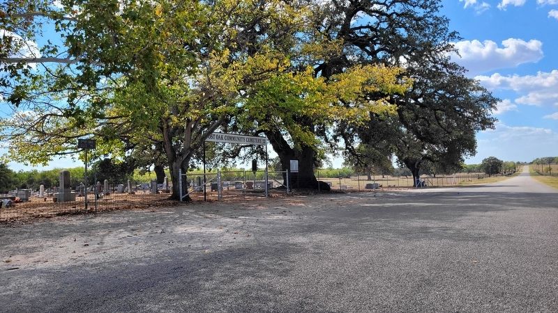 The view of the Post Oak Community Cemetery and Marker from the street image. Click for full size.