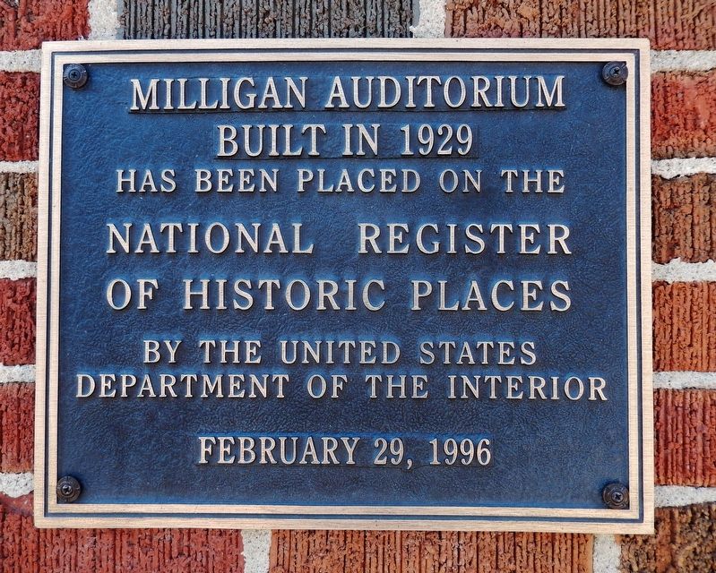 Milligan Auditorium Marker image. Click for full size.