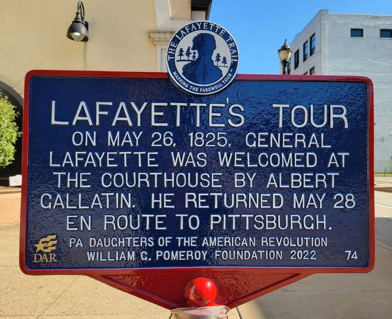 Lafayette's Tour Marker. Click for full size. Lafayette's Tour Marker image. Click for full size.