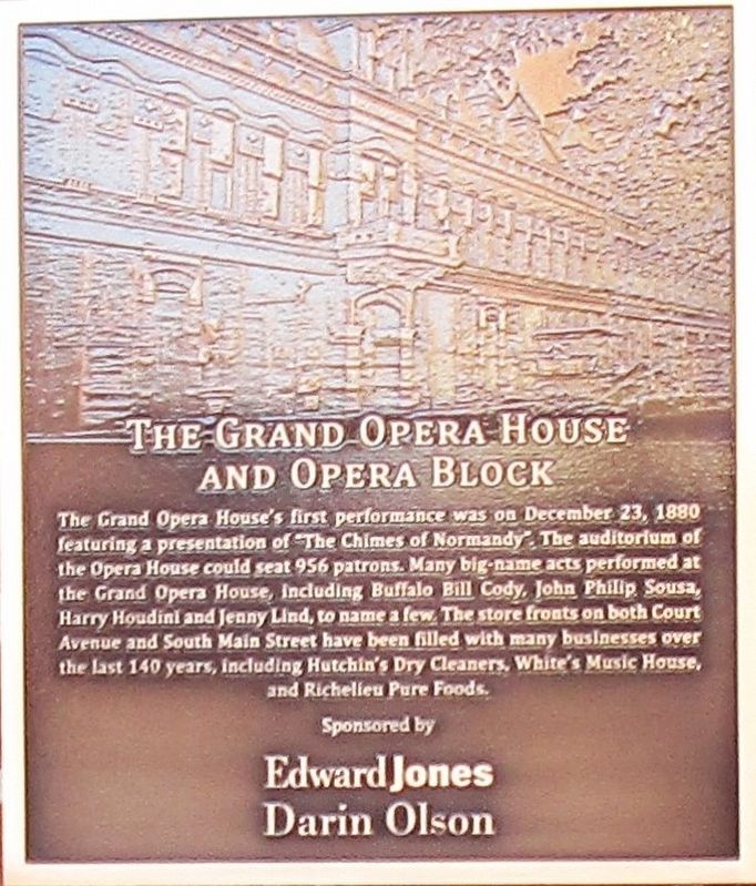 The Grand Opera House and Opera Block Marker image. Click for full size.