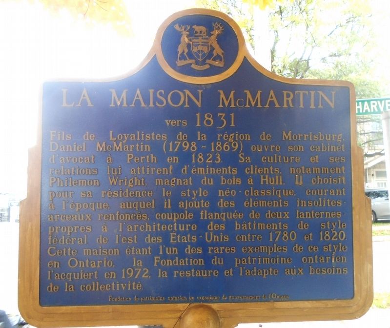 McMartin House / La Maison McMartin Marker image. Click for full size.
