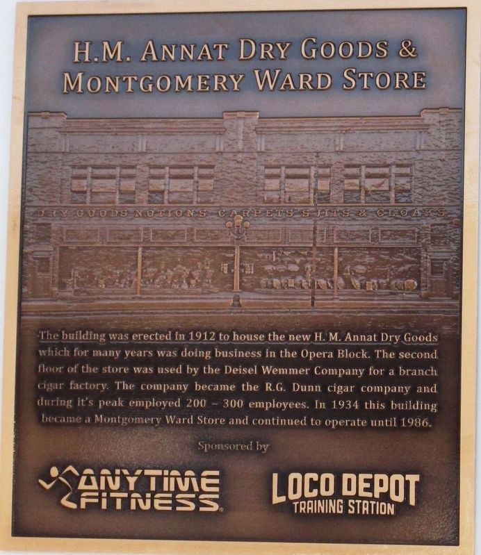 H.M. Annat Dry Goods & Montgomery Ward Store Marker image. Click for full size.
