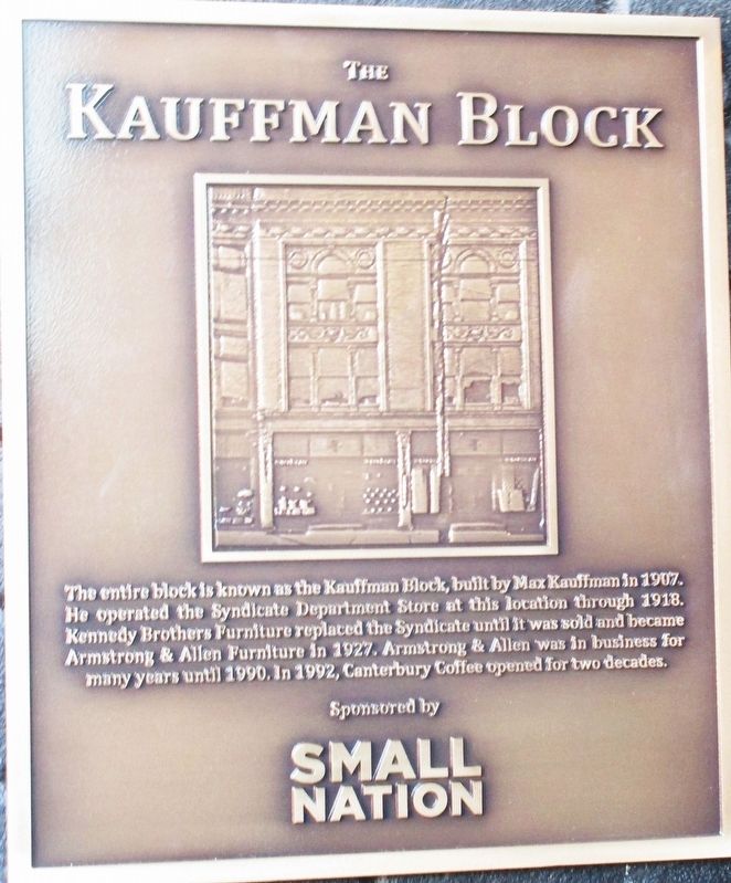 The Kauffman Block Marker. Click for full size. The Kauffman Block Marker image. Click for full size.