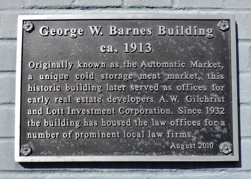 George W. Barnes Building Marker image. Click for full size.