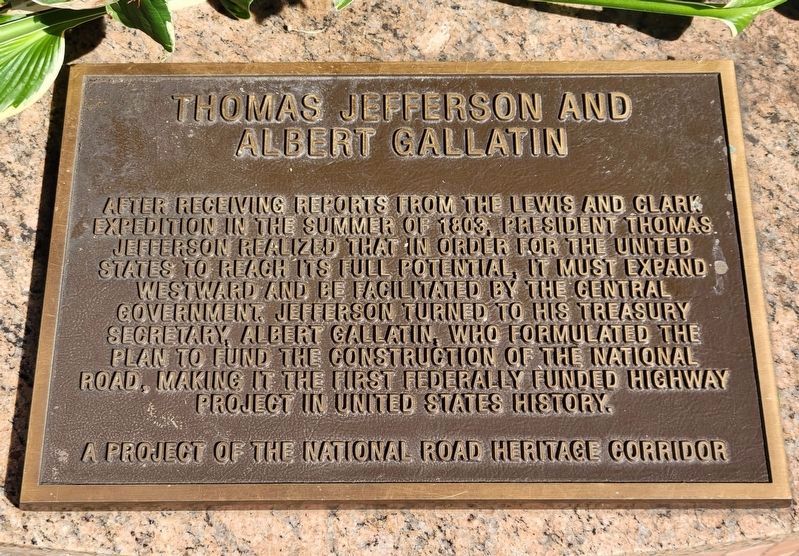 Thomas Jefferson and Albert Gallatin Marker. Click for full size. Thomas Jefferson and Albert Gallatin Marker image. Click for full size.