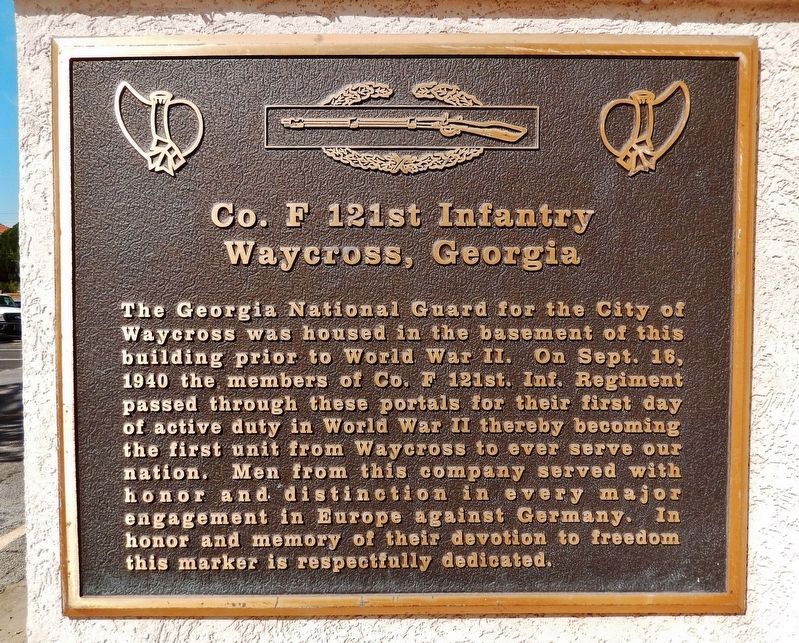 Co. F 121st Infantry Marker image. Click for full size.
